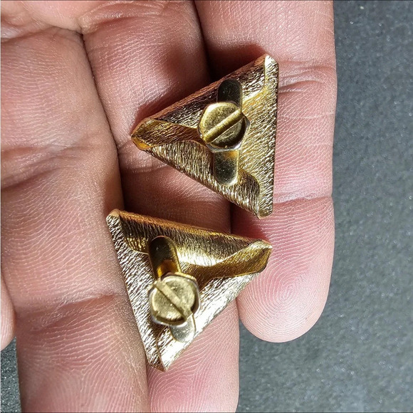 Vintage Shriner Mason Masonic Gold Tone Shirt Collar Tips Pin Set Of 2 - Picture 7 of 9